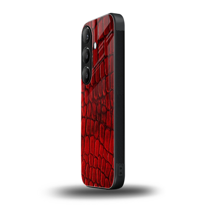 Croco Red samsung galaxy s24 mobile cover | shockproof glass phone case