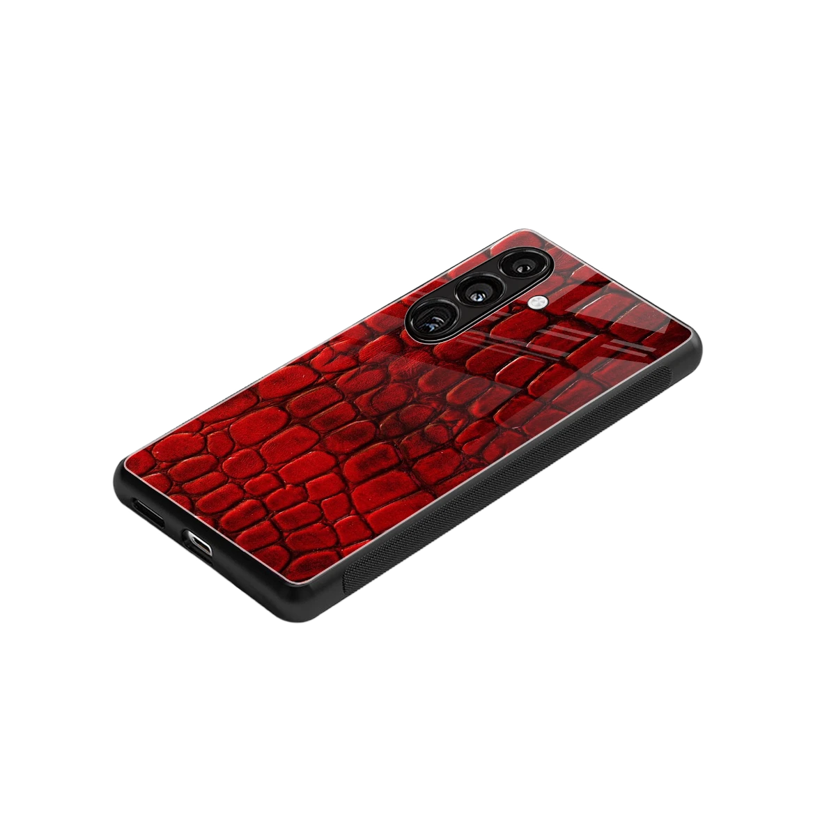 Croco Red stylish phone case for samsung galaxy s23 fe | glossy glass and slim fit