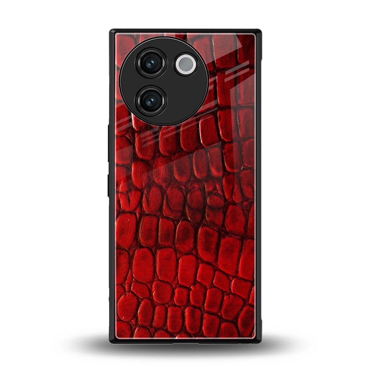 Croco Red back phone cover | glass case for vivo v30e