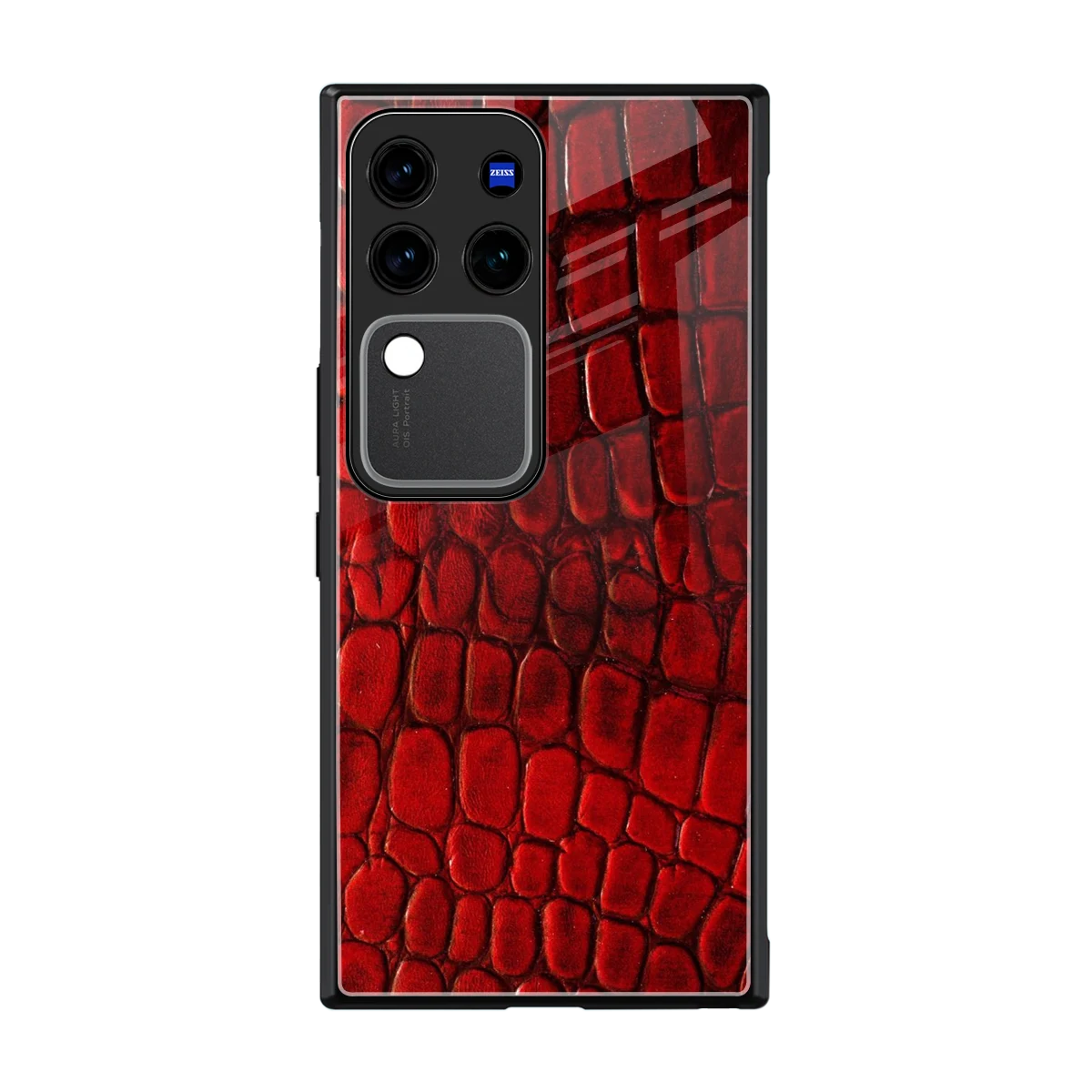 Croco Red back phone cover | glass case forvivo v30 pro