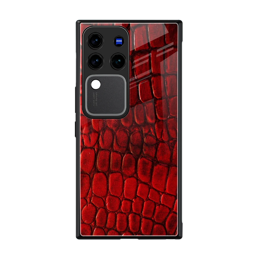 Croco Red back phone cover | glass case forvivo v30 pro