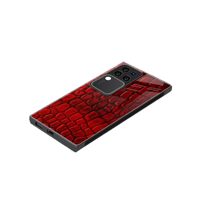 Croco Red stylish phone case forvivo v30 pro | glossy glass and slim fit