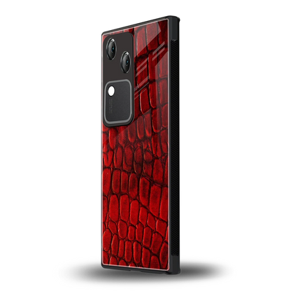 Croco Red vivo v30 mobile cover | shockproof glass phone case
