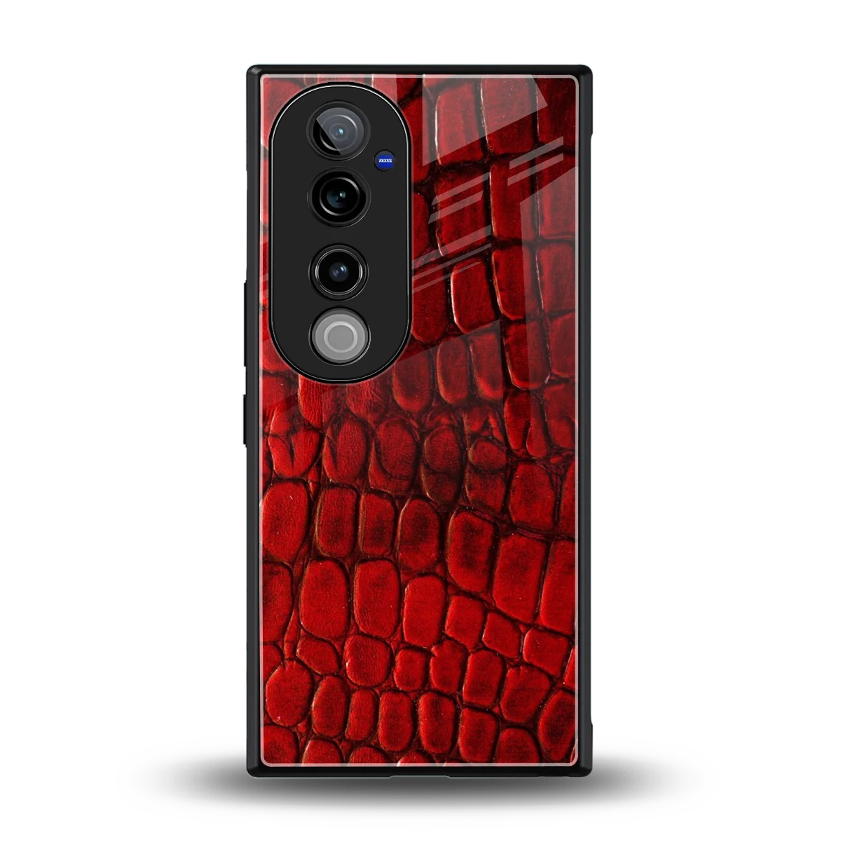 Croco Red back phone cover | glass case for vivo v40 pro