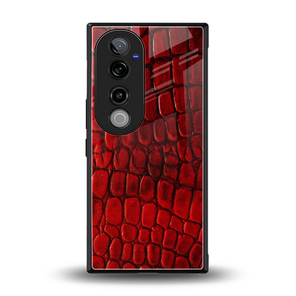 Croco Red back phone cover | glass case for vivo v40 pro