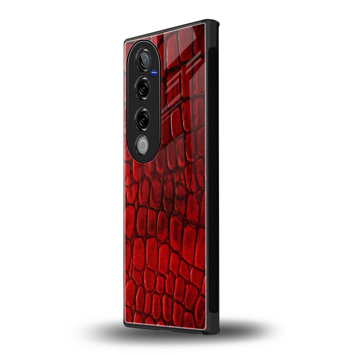 Croco Red vivo v40 pro mobile cover | shockproof glass phone case
