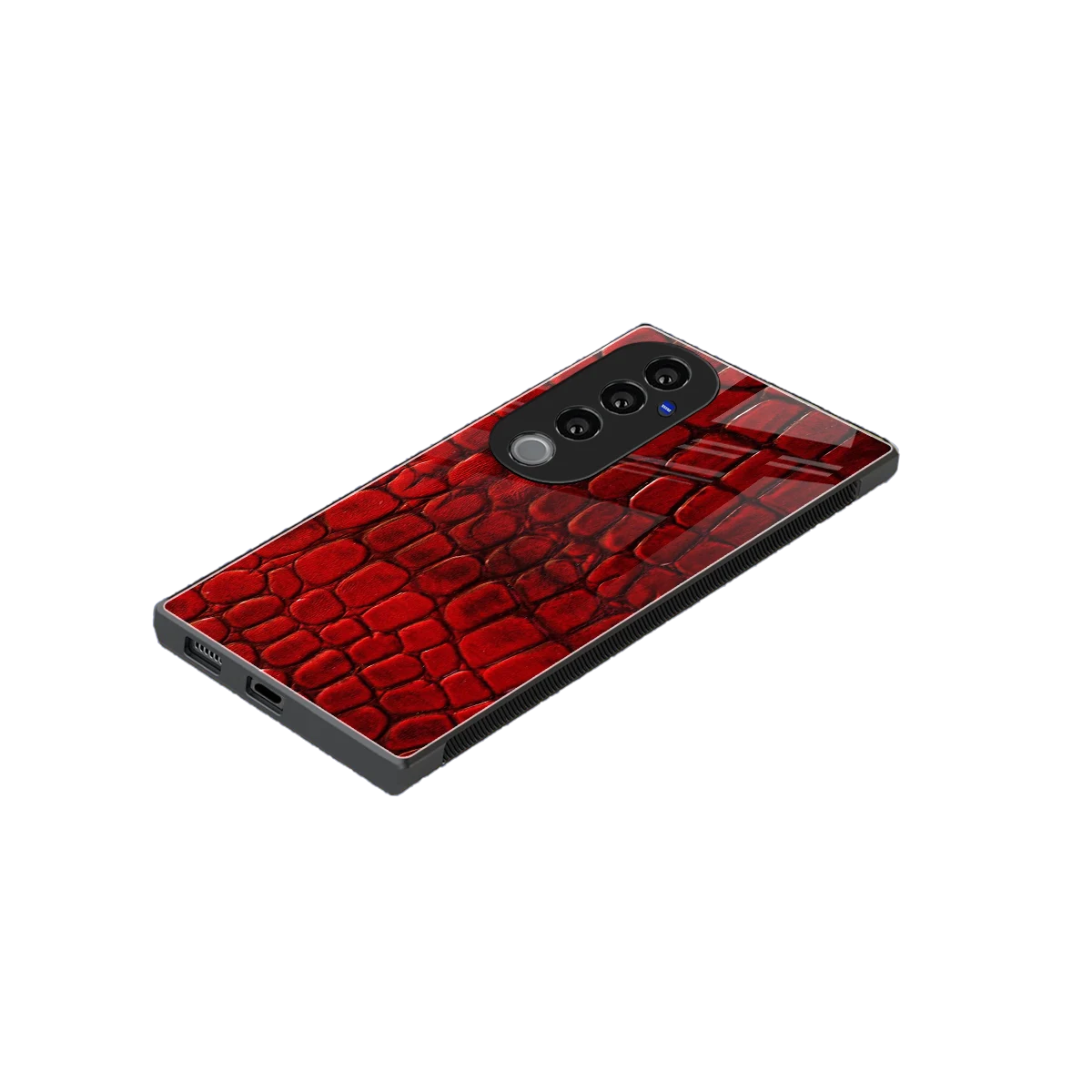 Croco Red stylish phone case for vivo v40 pro | glossy glass and slim fit