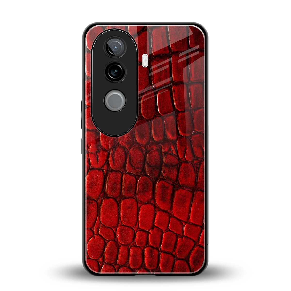 Croco Red back phone cover | glass case for vivo v40e