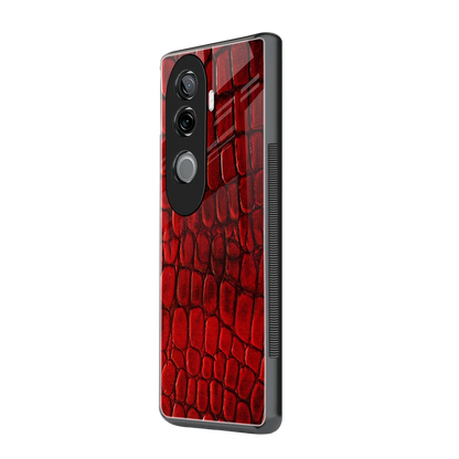 Croco Red vivo v40e mobile cover | shockproof glass phone case