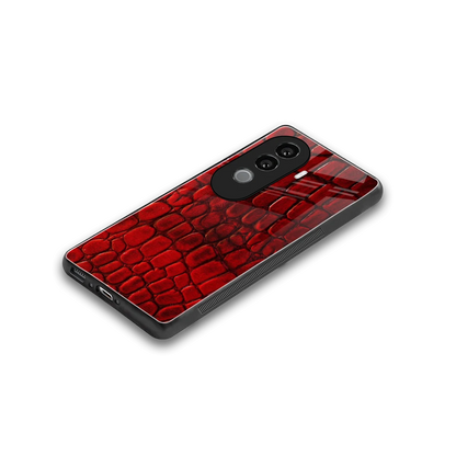 Croco Red stylish phone case for vivo v40e | glossy glass and slim fit