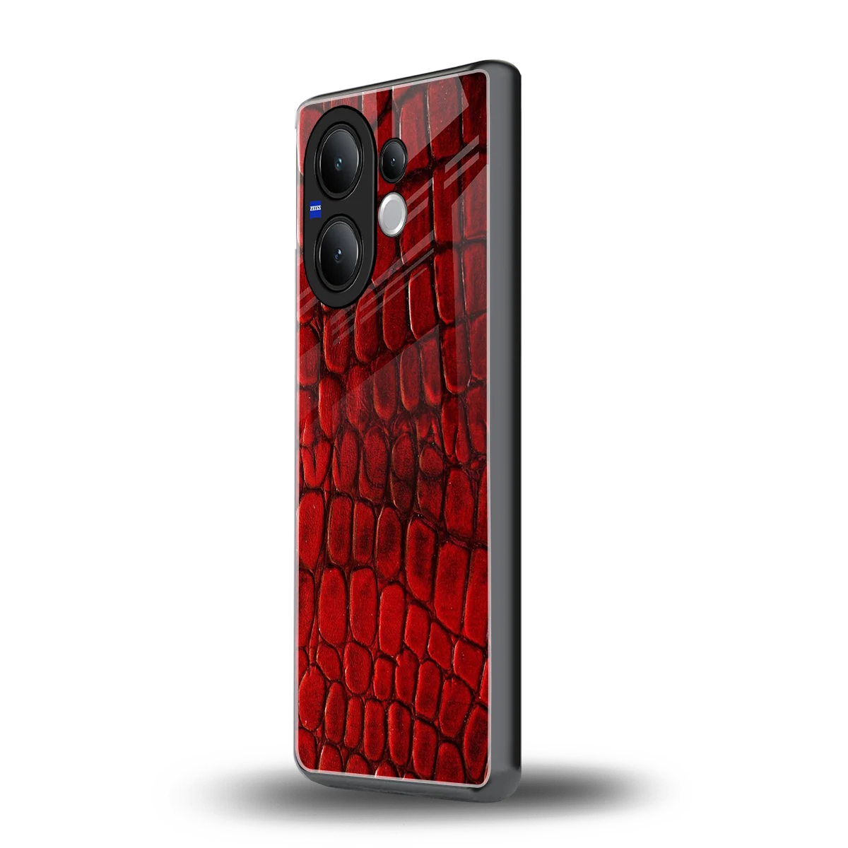Croco Red vivo v60 mobile cover | shockproof glass phone case
