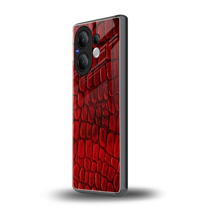 Croco Red vivo v60 mobile cover | shockproof glass phone case