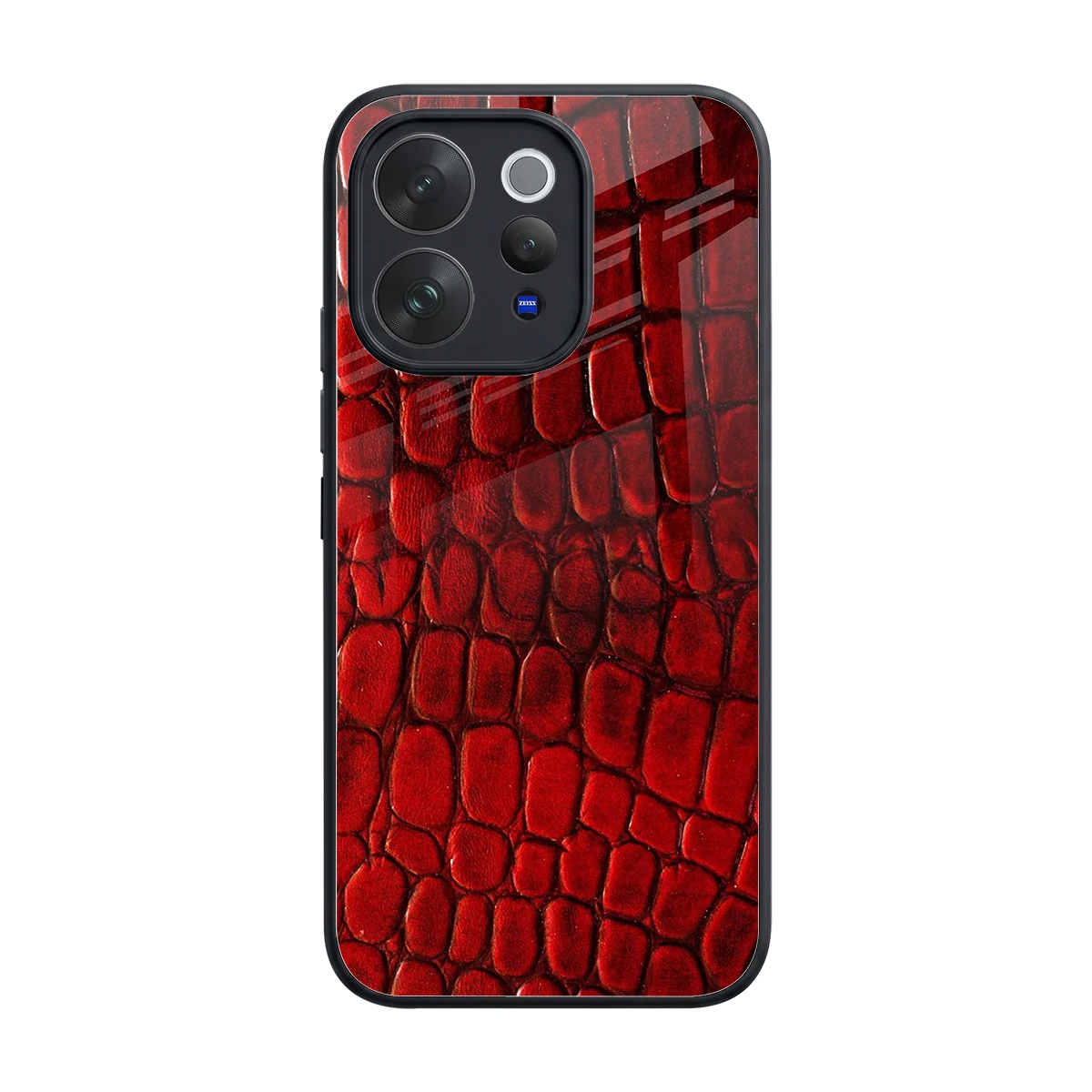 Croco Red back phone cover | glass case for vivo v70