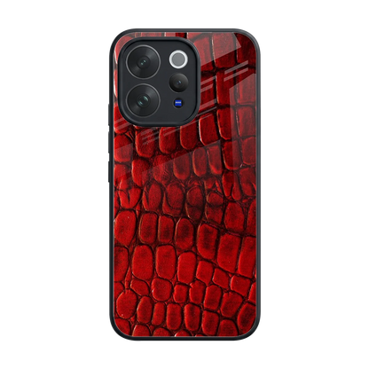 Croco Red back phone cover | glass case for vivo v70