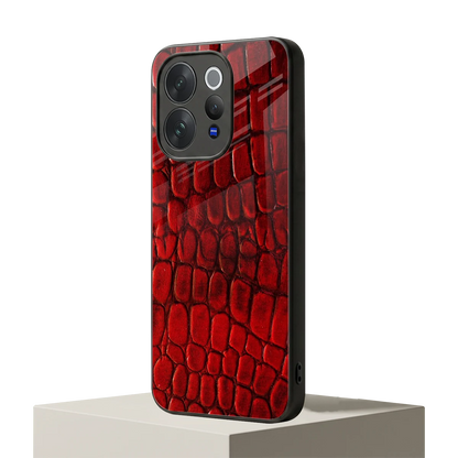 Croco Red vivo v70 mobile cover | shockproof glass phone case