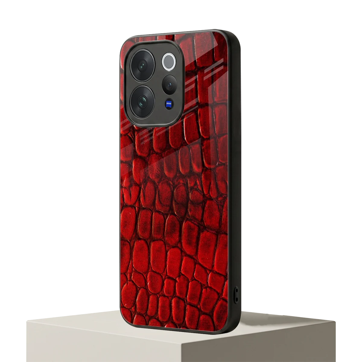 Croco Red vivo v70 elite mobile cover | shockproof glass phone case