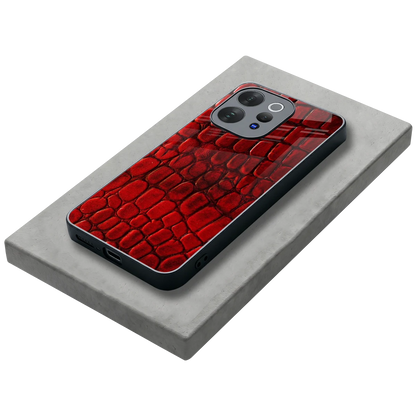 Croco Red stylish phone case for vivo v70 | glossy glass and slim fit