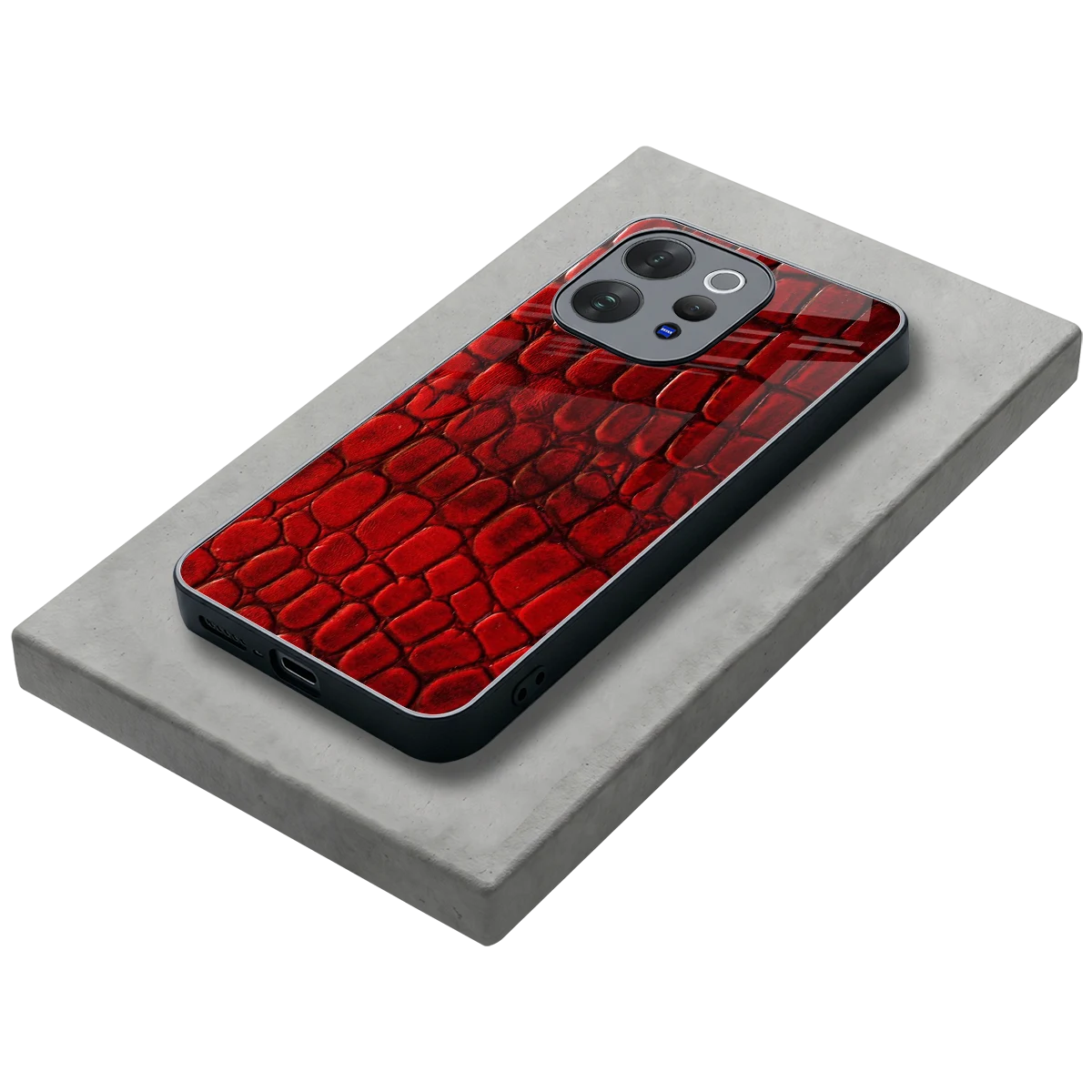 Croco Red stylish phone case for vivo v70 elite | glossy glass and slim fit