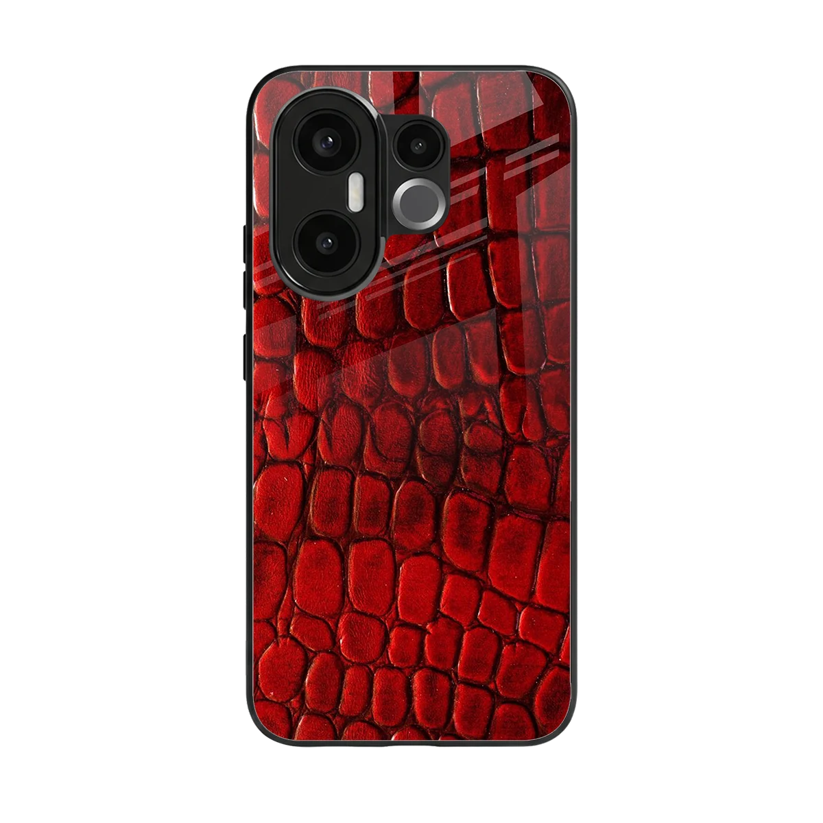 Croco Red back phone cover | glass case for vivo x200 fe