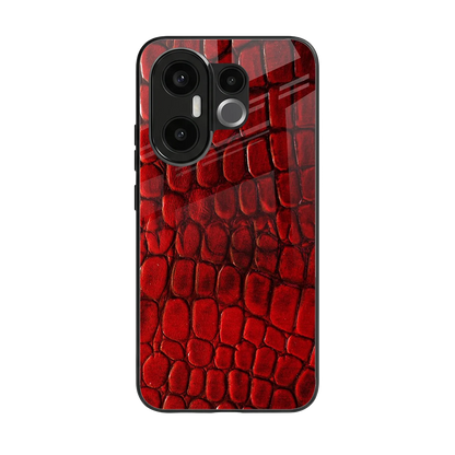 Croco Red back phone cover | glass case for vivo x200 fe