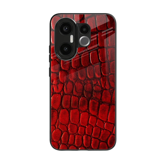 Croco Red back phone cover | glass case for vivo x200 fe