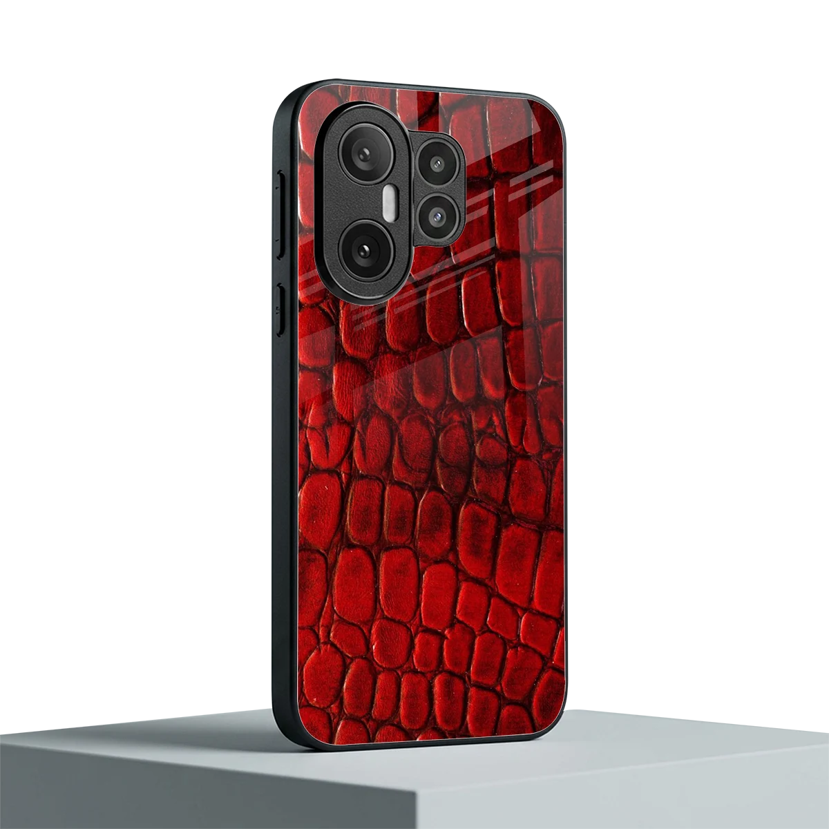 Croco Red vivo x200 fe mobile cover | shockproof glass phone case