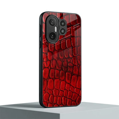 Croco Red vivo x200 fe mobile cover | shockproof glass phone case
