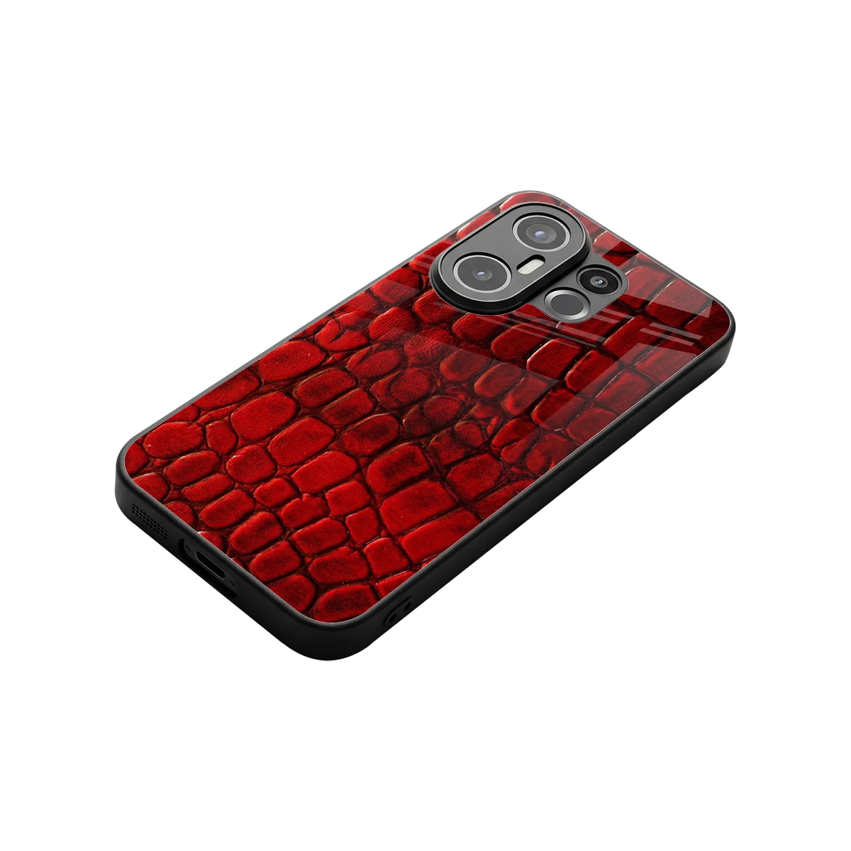 Croco Red stylish phone case for vivo x200 fe | glossy glass and slim fit
