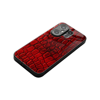 Croco Red stylish phone case for vivo x200 fe | glossy glass and slim fit