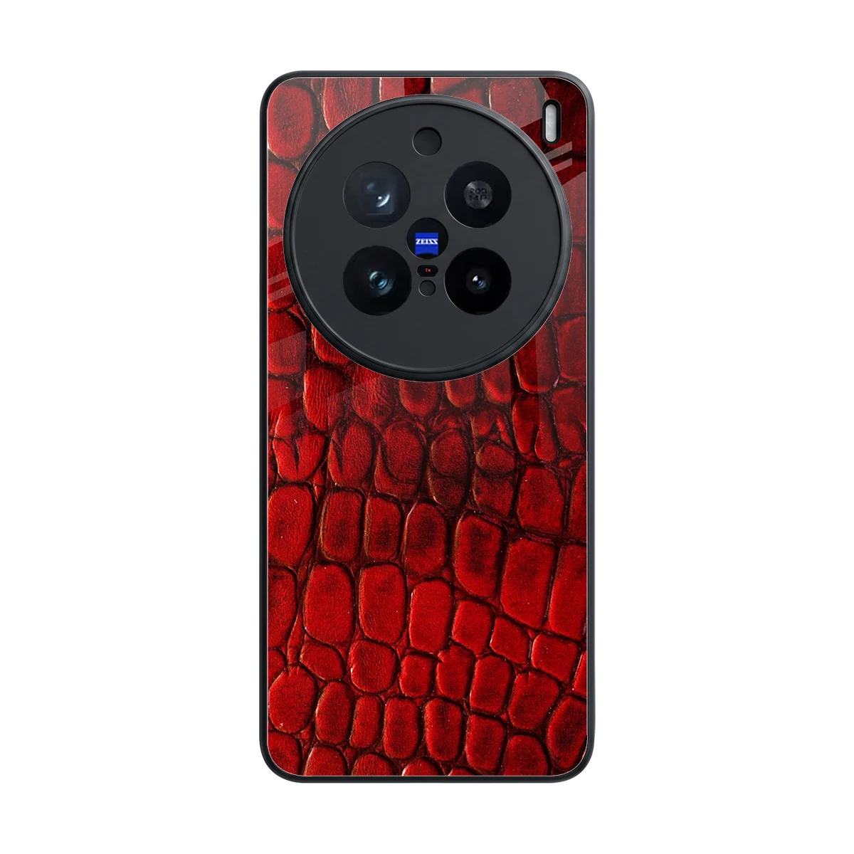 Croco Red back phone cover | glass case for vivo x200 pro