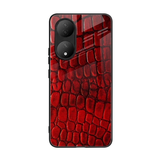 Croco Red back phone cover | glass case for Vivo-y100