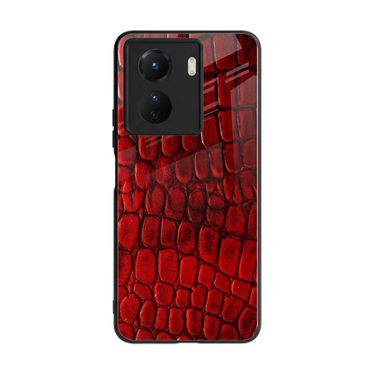 Croco Red back phone cover | glass case for vivo y16