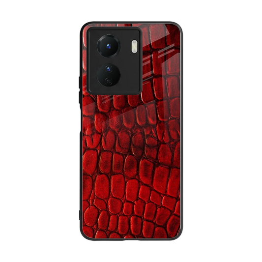 Croco Red back phone cover | glass case for vivo y16
