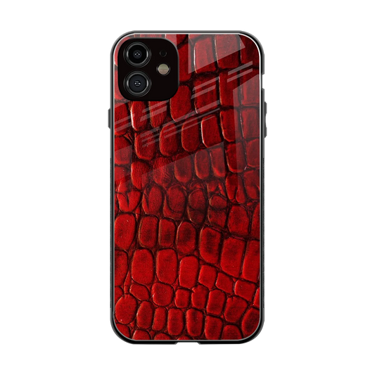 Croco Red back phone cover | glass case for iphone 12
