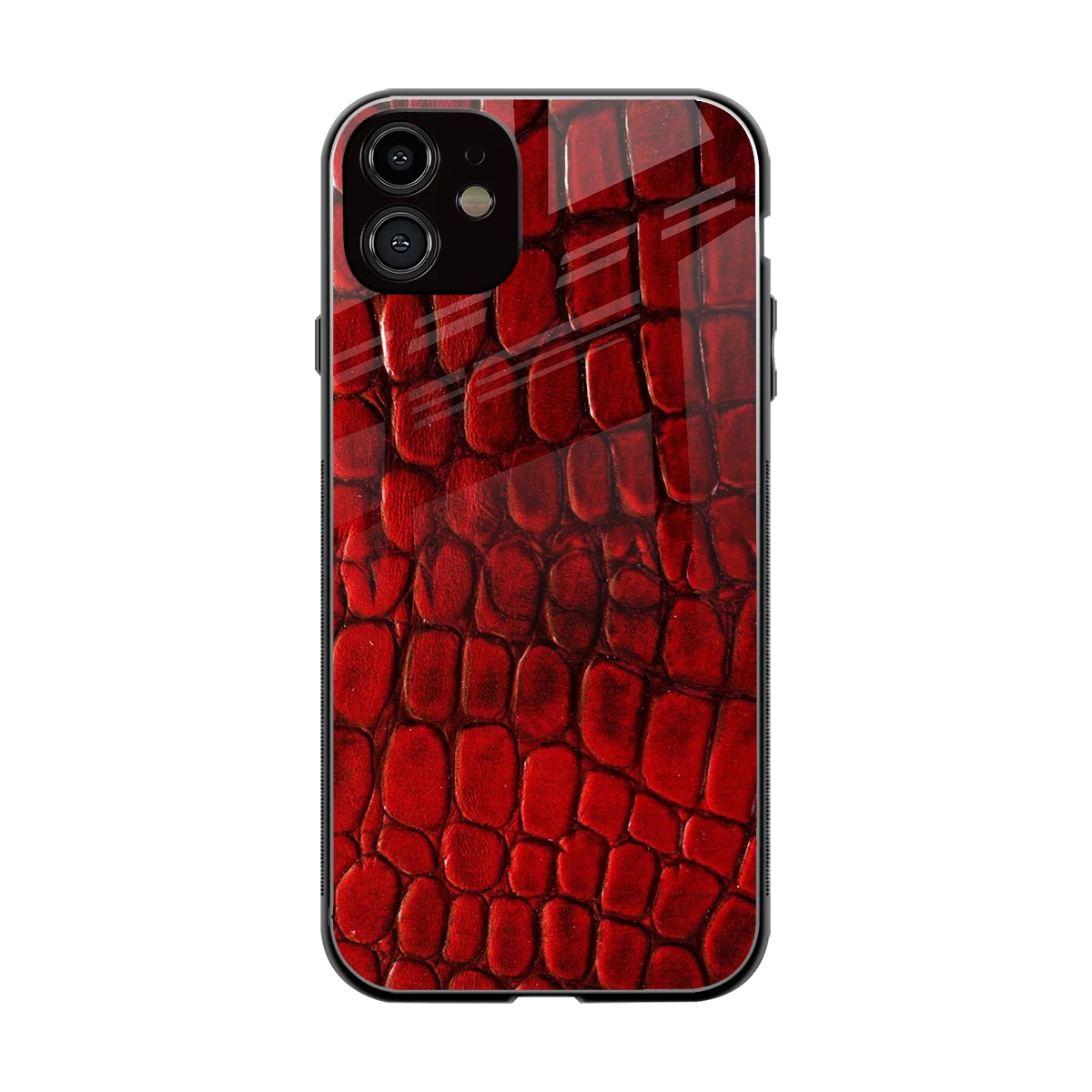 Croco Red back phone cover | glass case for iphone 11