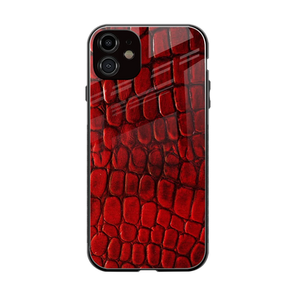 Croco Red back phone cover | glass case for iphone 11