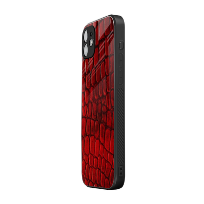 Croco Red iphone 11 mobile cover | shockproof glass phone case