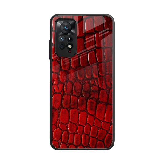 Croco Red back phone cover | glass case for redmi note 11 pro