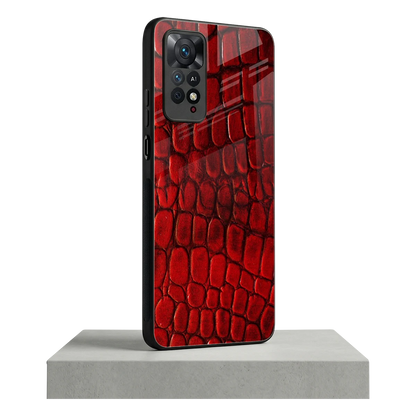 Croco Red redmi note 11 pro mobile cover | shockproof glass phone case