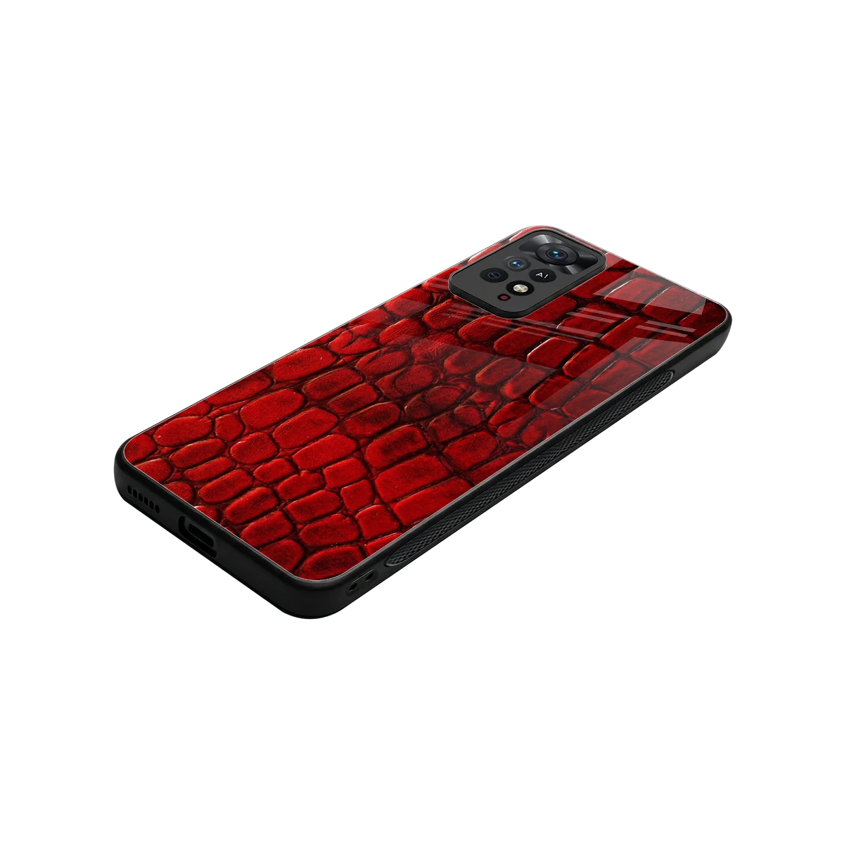 Croco Red stylish phone case for redmi note 11 pro | glossy glass and slim fit