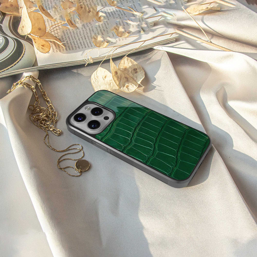 Croco Green Phone Case for Iphone 13 | Glass Case