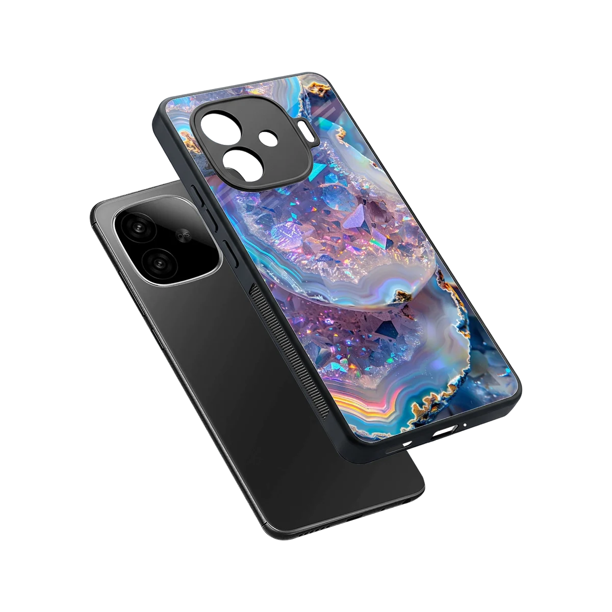 Crystal Veil sleek iqoo neo 10r 5g cover with tempered glass back and TPU edges