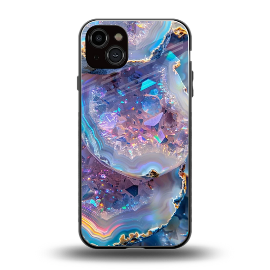 Crystal Veil back phone cover | glass case for iphone 14 plus