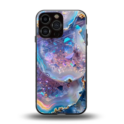 Crystal Veil back phone cover | glass case for iphone 15 pro max