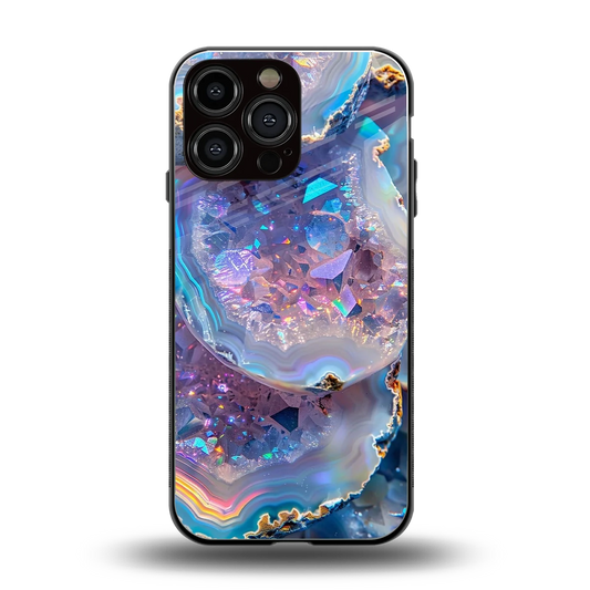 Crystal Veil back phone cover | glass case for iphone 15 pro max