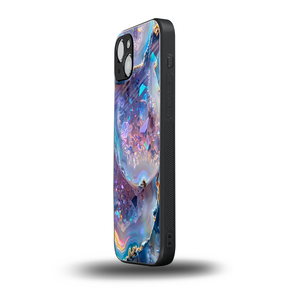 Crystal Veil iphone 15 mobile cover | shockproof glass phone case