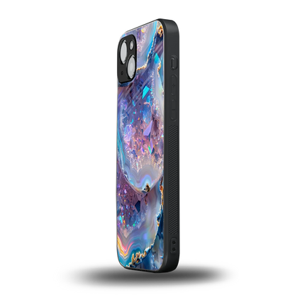 Crystal Veil iphone 15 mobile cover | shockproof glass phone case