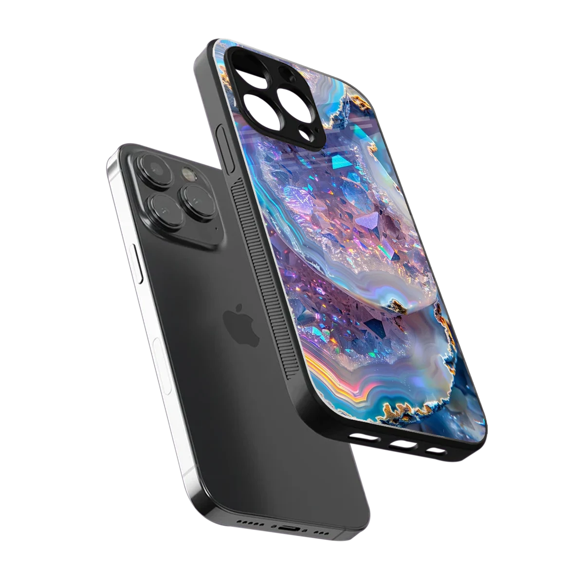 Crystal Veil sleek iphone 16 pro max cover with tempered glass back and TPU edges