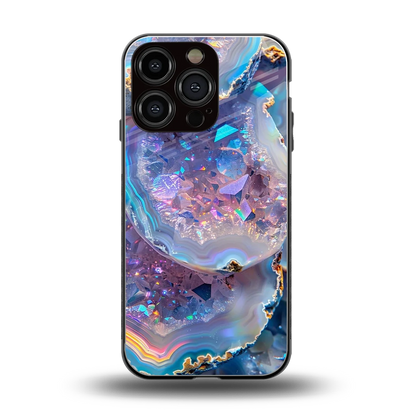 Crystal Veil back phone cover | glass case for iphone 16 pro