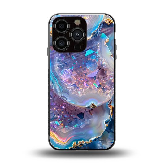 Crystal Veil back phone cover | glass case for iphone 16 pro
